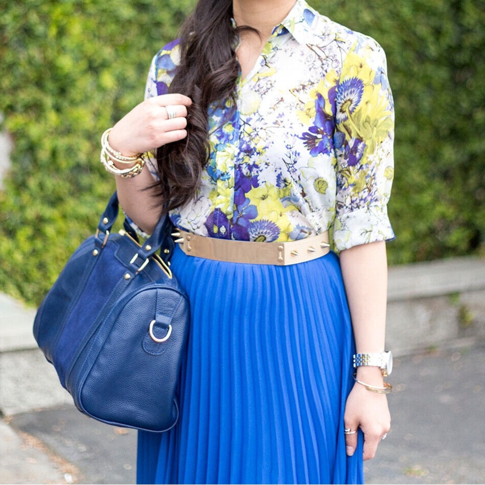 Zara Chiffon Floral Print Long Sleeve Blogger Chic Blouse Summer Shirt
Size L